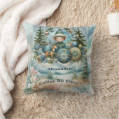 呼び出し全小妖精や小人クリスマスツリーオーナメント雪 クッション (ブランケット)