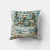 呼び出し全小妖精や小人クリスマスツリーオーナメント雪 クッション (裏面)