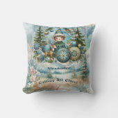 呼び出し全小妖精や小人クリスマスツリーオーナメント雪 クッション (正面)