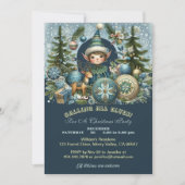 呼び出し全小妖精や小人雪片Hailクリスマスパーティー 招待状 (正面)