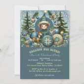 呼び出し全小妖精や小人雪片Hailクリスマスパーティー 招待状 (正面)