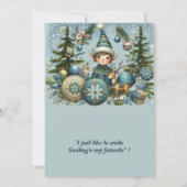 呼び出し全小妖精や小人雪片Hailクリスマスパーティー 招待状 (裏面)