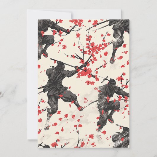 呼び出し全忍者トリ日本の誕生日 招待状 (裏面)