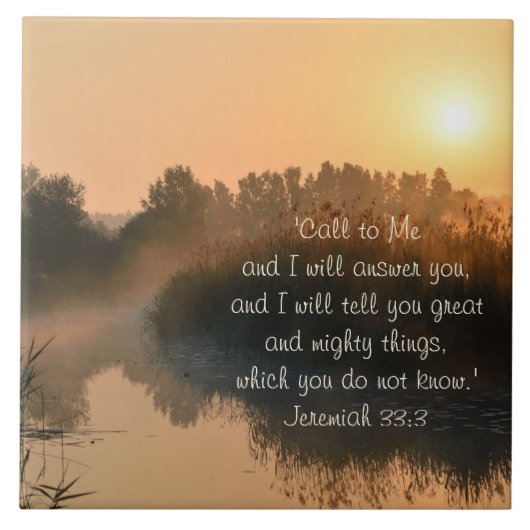 呼び出し、聖書の聖句エレミヤ33:3セラミックのタイル タイル (正面)