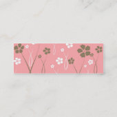 呼ぶ/名刺細い小型モダンな花柄 スキニー名刺 (裏面)