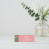 呼ぶ/名刺細い小型モダンな花柄 スキニー名刺 (スタンド正面)