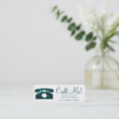 呼べ!ティール(緑がかった色)電話デートすることプロファイルカード スキニー名刺 (スタンド正面)