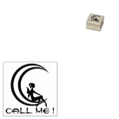 呼べ！ – 妖精が月の上に座っている ラバースタンプ (押印)