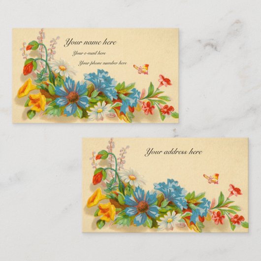 呼ビクトリアンび出しカード 名刺 (正面/裏面)