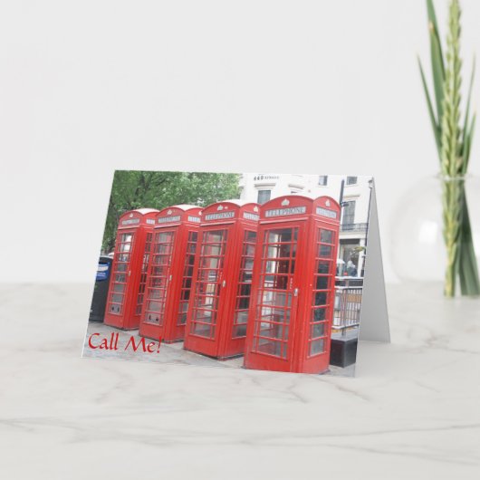 "呼出しを用いるロンドンの公衆電話ボックスの挨拶状私" カード (正面)