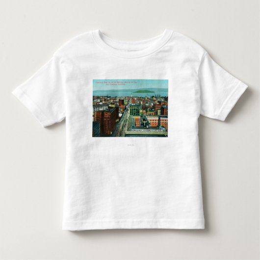 呼出し建物からの都市の空中写真 トドラーTシャツ (正面)
