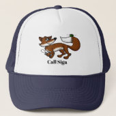 呼出符号が付いているアマチュア無線のキツネ狩りの帽子 キャップ (正面)