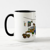 呼出符号が付いている以外格子アマチュア無線オペレータマグ マグカップ (左)