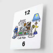 呼出符号が付いている熱狂するな無線の装備の柱時計 スクエア壁時計 (傾斜)