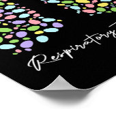 呼吸おもしろいセラピストセラピー肺ハッピー ポスター (角)