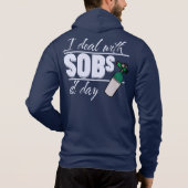 呼吸おもしろいセラピスト2面タイポグラフィSOB パーカ (裏面)