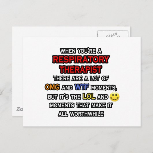 呼吸おもしろいセラピスト...OMG WTFロール ポストカード (正面/裏面)