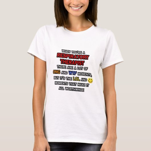 呼吸おもしろいセラピスト...OMG WTFロール Tシャツ (正面)