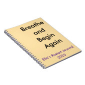 呼吸して再び始める穏やかなカスタムモチベーション ノートブック (右側)