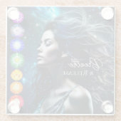 呼吸して解放する |美しいEtherealの女性 ガラスコースター (裏面)