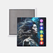 呼吸して解放する |美しいEtherealの女性 マグネット (正面/裏面)