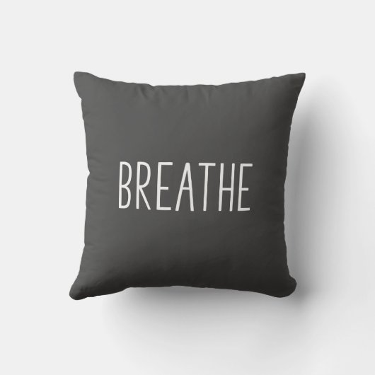 呼吸する |ボホシンプルやる気を起こさせるグレイ クッション (裏面)