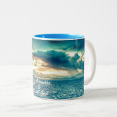 呼吸と信頼の神の信仰引用文 ツートーンマグカップ (正面右)