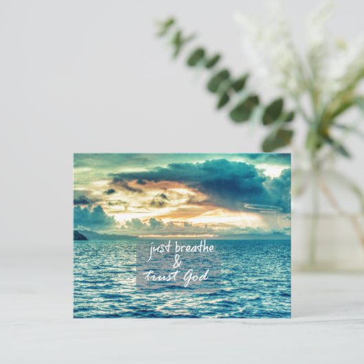 呼吸と信頼の神の信仰引用文 ポストカード (スタンド正面)