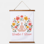 呼吸と開花瞑想ウォールタペストリー 吊り下げ型タペストリー (正面)