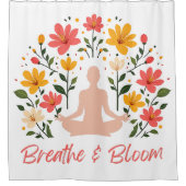 呼吸と開花瞑想シャワーカーテン シャワーカーテン (正面)