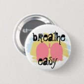 呼吸のセラピーの肺によっては容易なボタンRTが呼吸します 缶バッジ (正面&裏面)