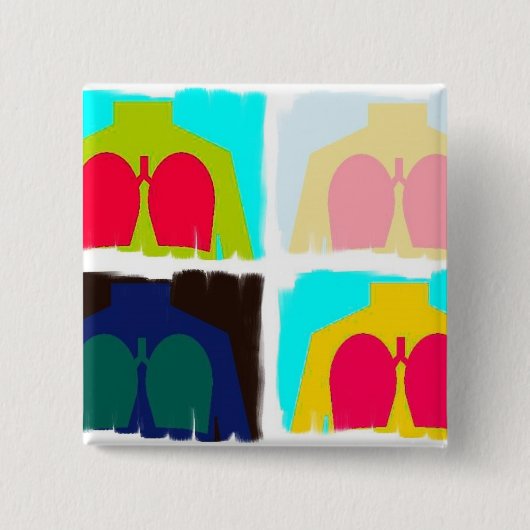 呼吸のセラピーのX線の肺ボタンRT 缶バッジ (正面)