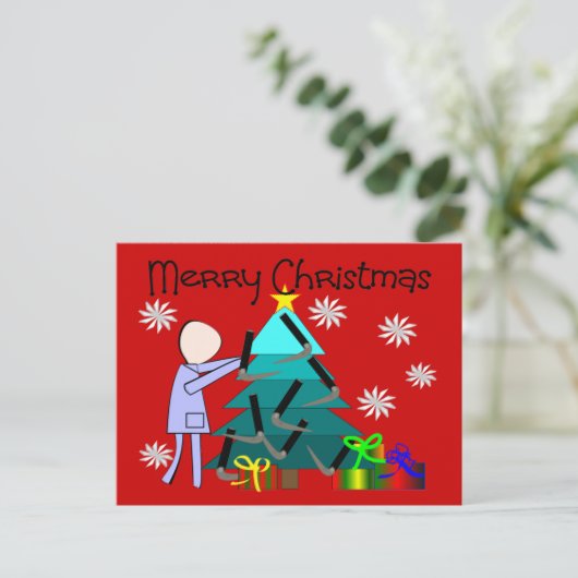 呼吸セラピストおもしろいクリスマスカード シーズンポストカード (スタンド正面)