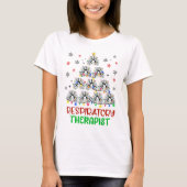 呼吸セラピストクリスマス肺樹 Tシャツ (正面)
