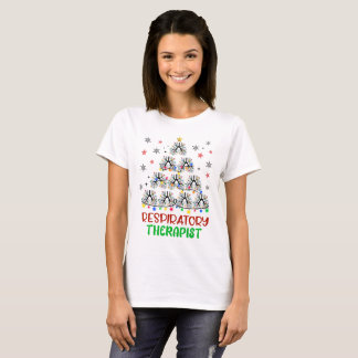 呼吸セラピストクリスマス肺樹 Tシャツ