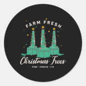 呼吸セラピストナースファームフレッシュクリスマスT ラウンドシール (正面)