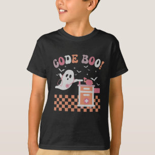 呼吸セラピストハロウィンコードブー不気味レ Tシャツ