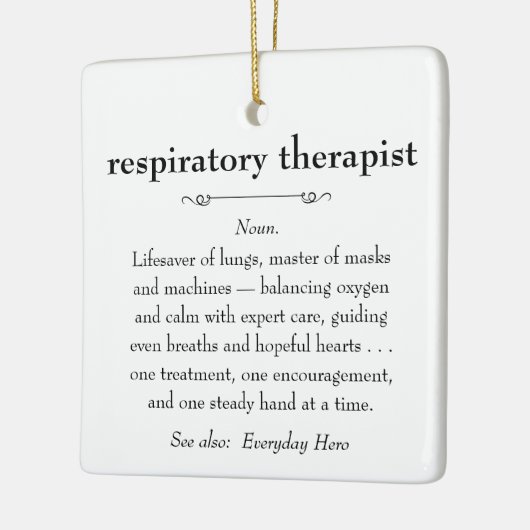 呼吸セラピスト定義サンキューギフト セラミックオーナメント (左)