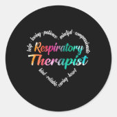 呼吸セラピスト彼ワードクラウドウォーター色ライ ラウンドシール (正面)