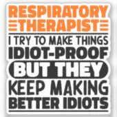 呼吸セラピスト私は物事を作ろうとするおもしろい シール (正面)