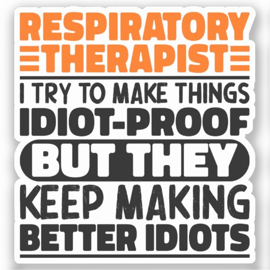 呼吸セラピスト私は物事を作ろうとするおもしろい シール (正面)