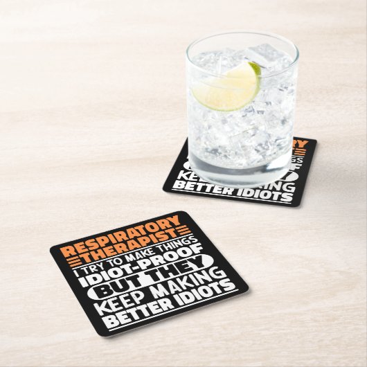 呼吸セラピスト私は物事を作ろうとするおもしろい スクエアペーパーコースター (インサイチュ)