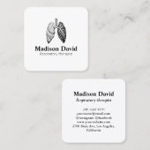 呼吸セラピスト肺ミニマル肺 スクエア名刺 (正面/裏面)