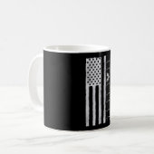 呼吸セラピスト肺心拍アメリカ国旗 コーヒーマグカップ (正面左)