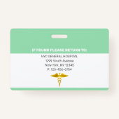 呼吸セラピスト|医療従業員の写真ID バッジ (裏面)