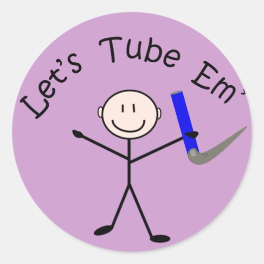 呼吸セラピースティック人"Let's Tube Em" ラウンドシール (正面)