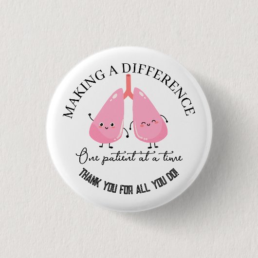 呼吸セラピー病院気に 缶バッジ (正面)