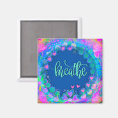 呼吸トレンディーブルー感動的かわいらしフローラ マグネット (正面/裏面)