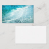 呼吸ビーチ引用文ティール(緑がかった色)ブルー海引用文 名刺 (正面/裏面)