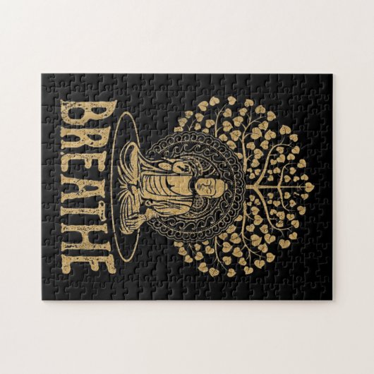 呼吸ブッダアイディアヨガと瞑想 ジグソーパズル (横)